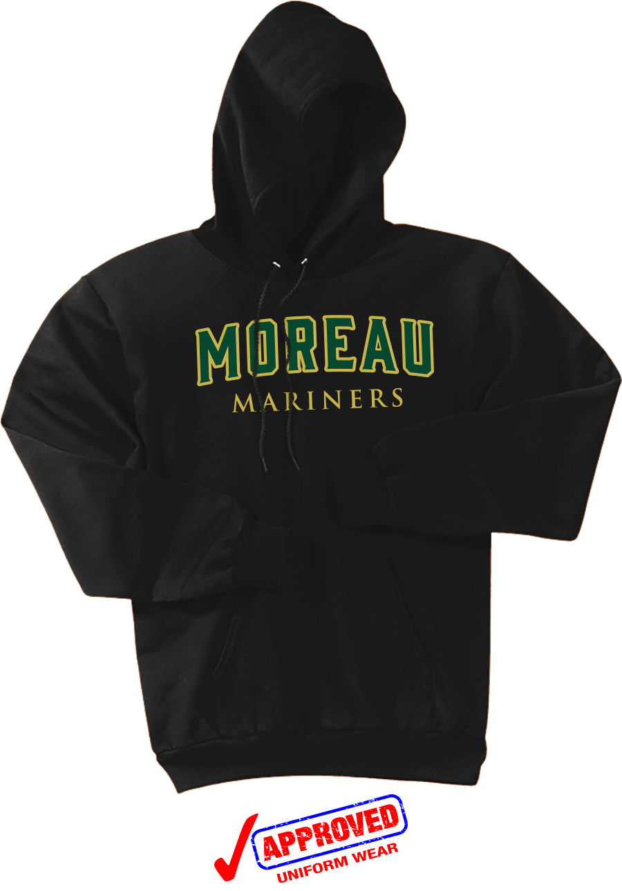 Port & Company Unisex Fleece Pullover Hooded Sweatshirt, Black